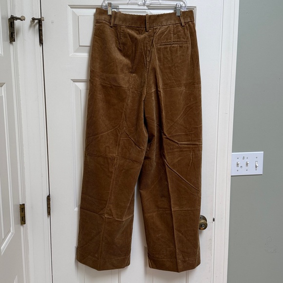 NWOT Banana Republic High Rise Wide Leg Pleated Corduroy Trousers Sz 12 - Picture 4 of 10